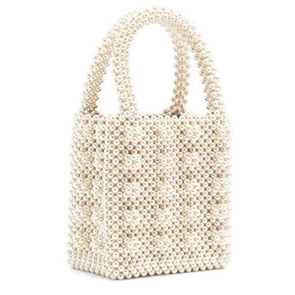 Beaded Handbags Handmade Weave Pearls Tote - Picture 8 of 8